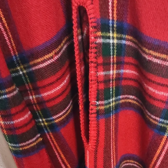 Mud Pie Red Plaid Fringe Scarf - Picture 3 of 12